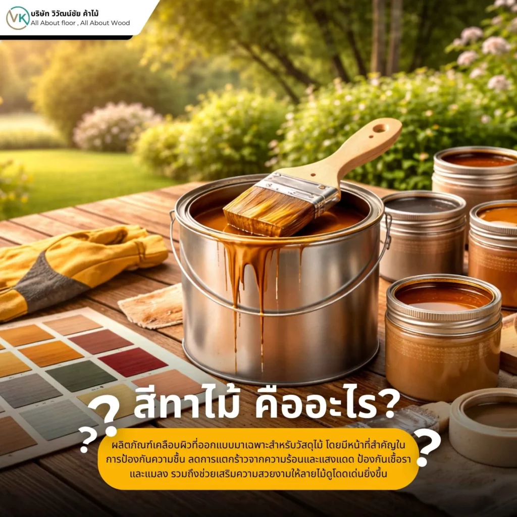 ภาพประกอบอธิบาย สีทาไม้ คืออะไร? พร้อมตัวอย่างการใช้งานงานไม้ภายในและภายนอก