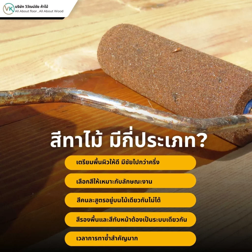 ภาพสาธิตขั้นตอนและเทคนิคทาสีไม้ให้ติดทน เพื่อยืดอายุการใช้งานงานไม้