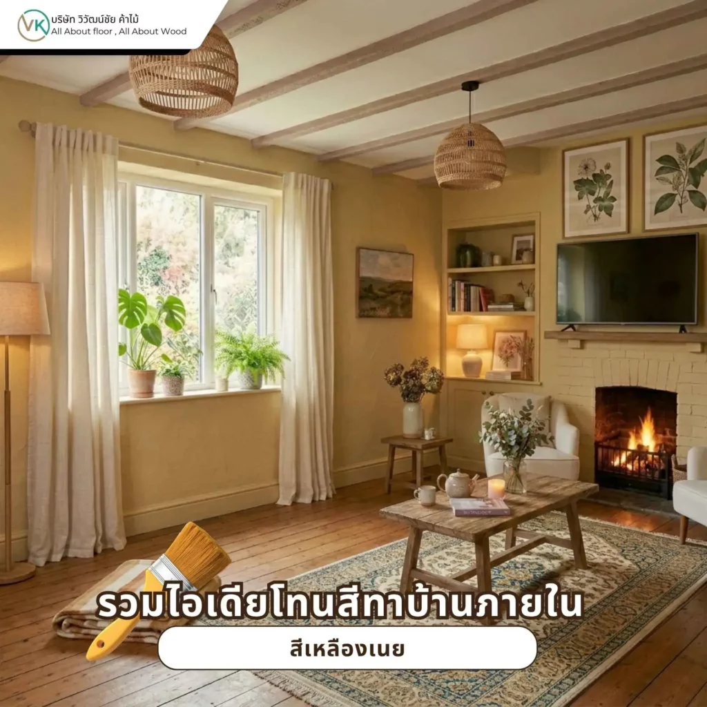 ไอเดียโทนสีทาบ้านภายในสีเหลืองเนยสำหรับบ้านที่ต้องการความอบอุ่น สดใส และน่าอยู่