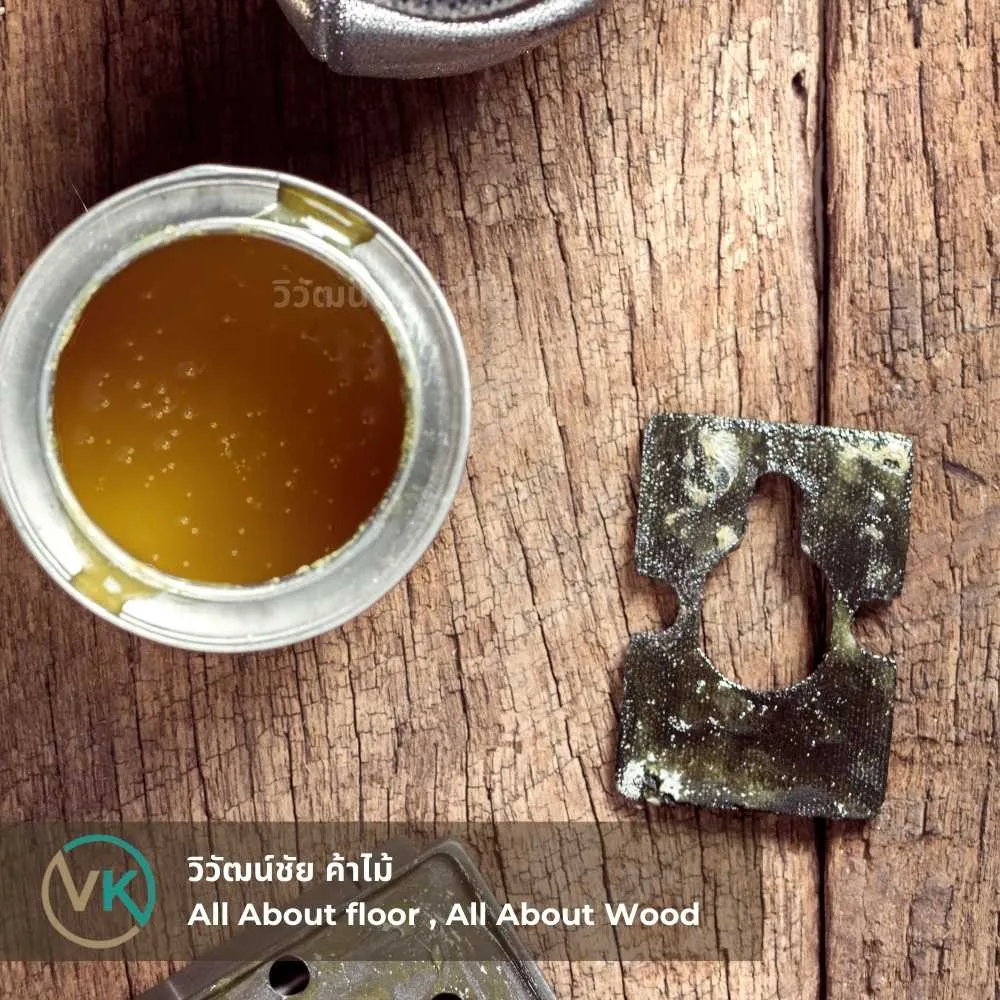 ตัวอย่างการใช้งานกาวยางสีเขียวติดแผ่น PVC ในงานตกแต่งภายใน