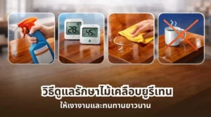 วิธีดูแลรักษาไม้เคลือบยูรีเทน ให้เงางามและทนทานยาวนาน ตัวอย่างการทำความสะอาดพื้นไม้เคลือบยูรีเทน