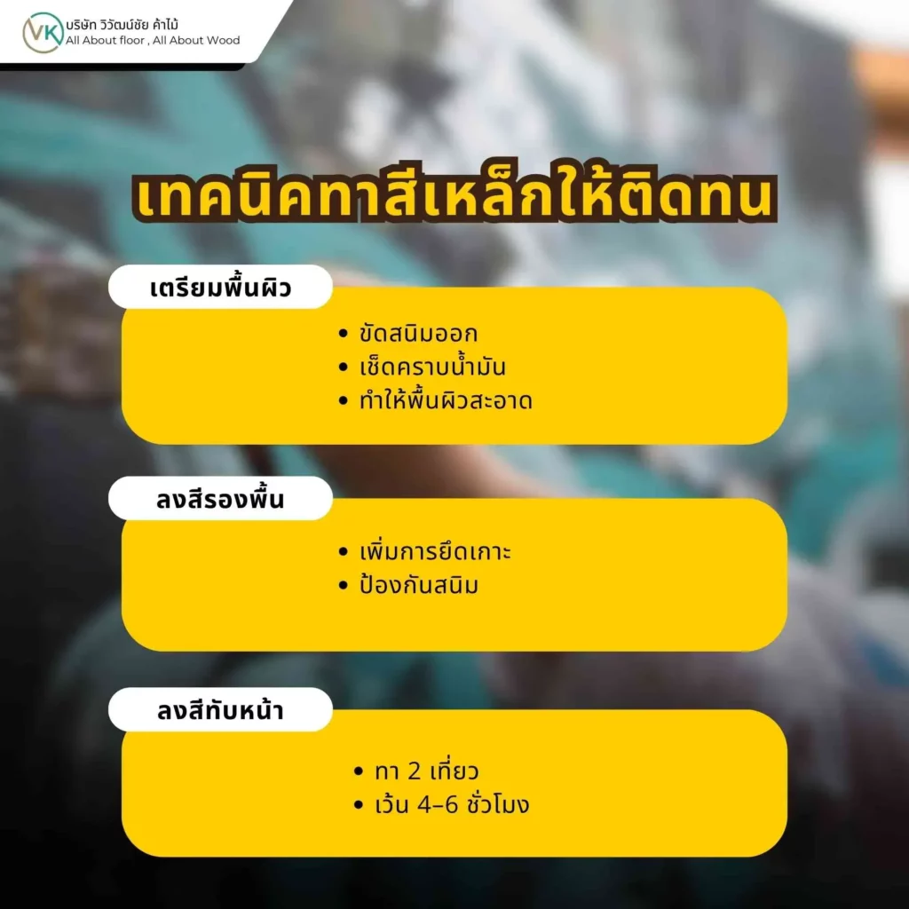 เทคนิคทาสีเหล็กให้ติดทน ด้วยการเตรียมพื้นผิวและเลือกสีให้เหมาะกับงานเหล็ก