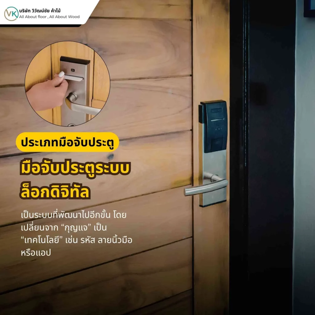 มือจับประตูระบบล็อกดิจิทัล Digital Door Lock ใช้รหัสหรือสแกนลายนิ้วมือ