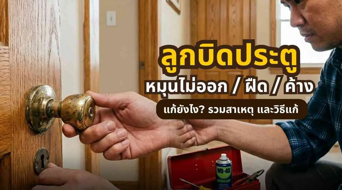 ลูกบิดประตูหมุนไม่ออก ฝืด หรือค้าง แก้ยังไง พร้อมสาเหตุและวิธีแก้