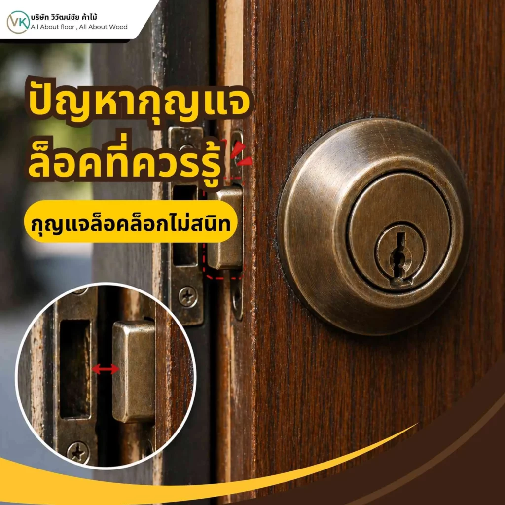 กุญแจล็อคล็อกไม่สนิท ลิ้นล็อกไม่เข้าที่หรือประตูไม่ตรงแนว