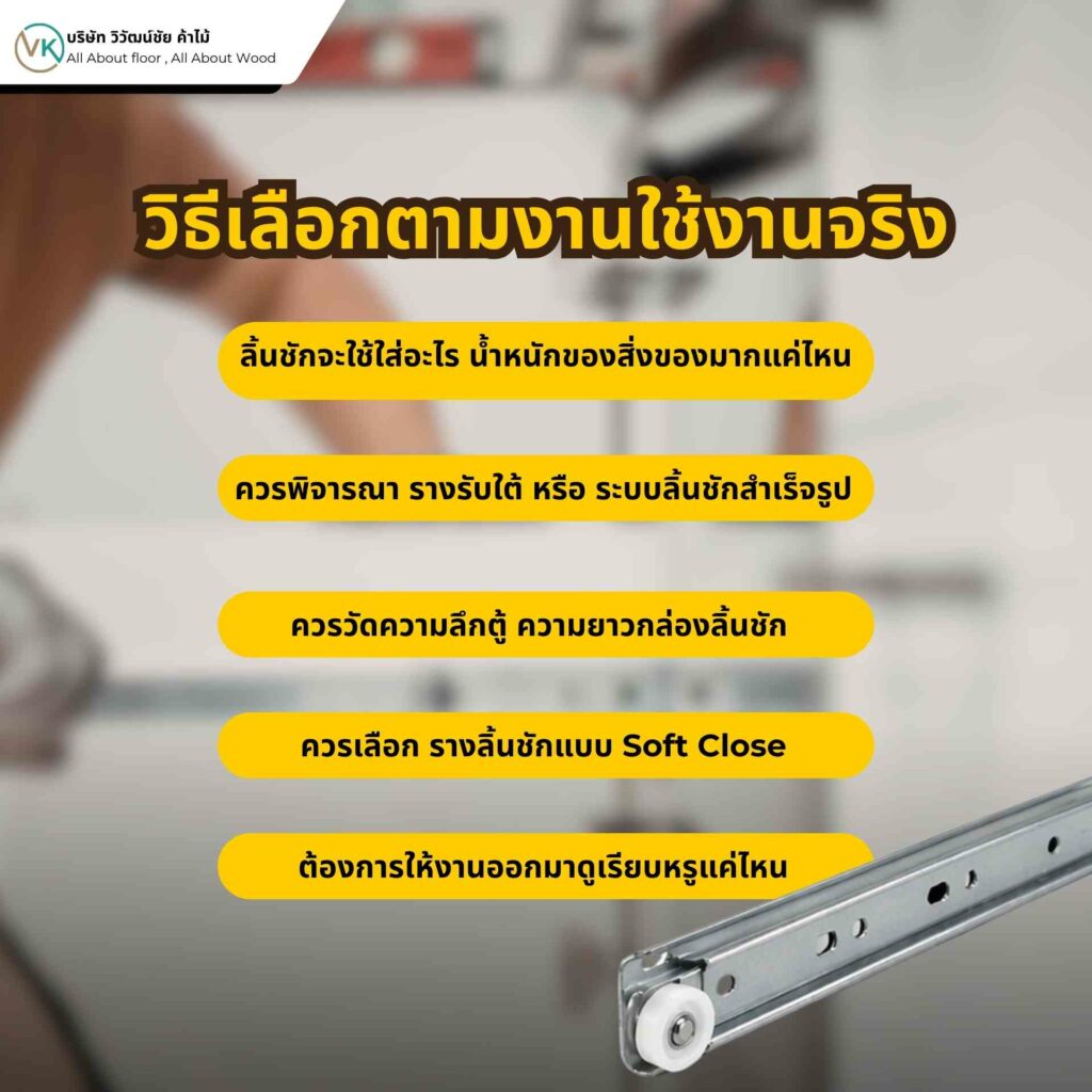 วิธีเลือก รางลิ้นชัก ให้เหมาะกับงานบ้าน งานครัว และบิลต์อิน