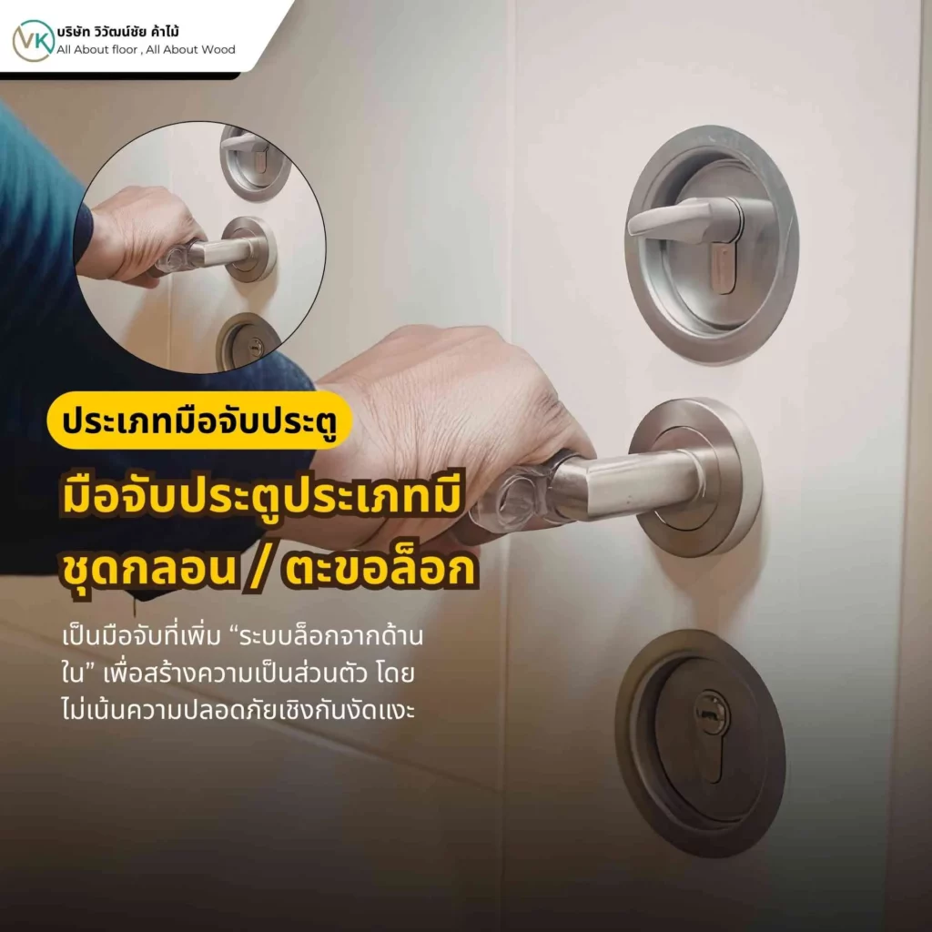 มือจับประตูแบบ Privacy สำหรับห้องน้ำหรือห้องนอน มีระบบล็อกจากด้านใน