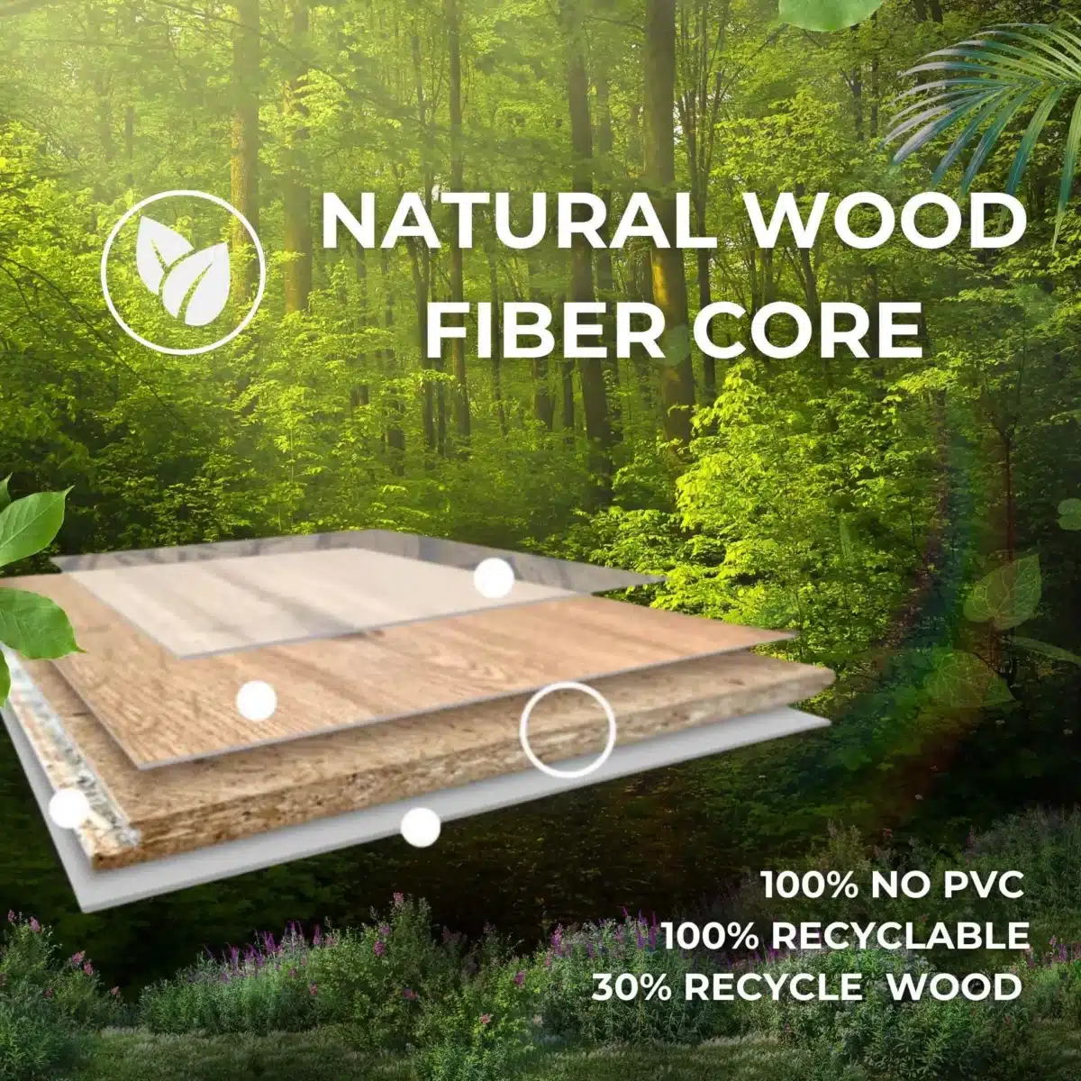artureon-natural-wood-fiber-core โครงสร้าง Natural Wood Fiber Core ของพื้น Engineered Swiss Floor Artureon แข็งแรงและเป็นมิตรต่อสิ่งแวดล้อม