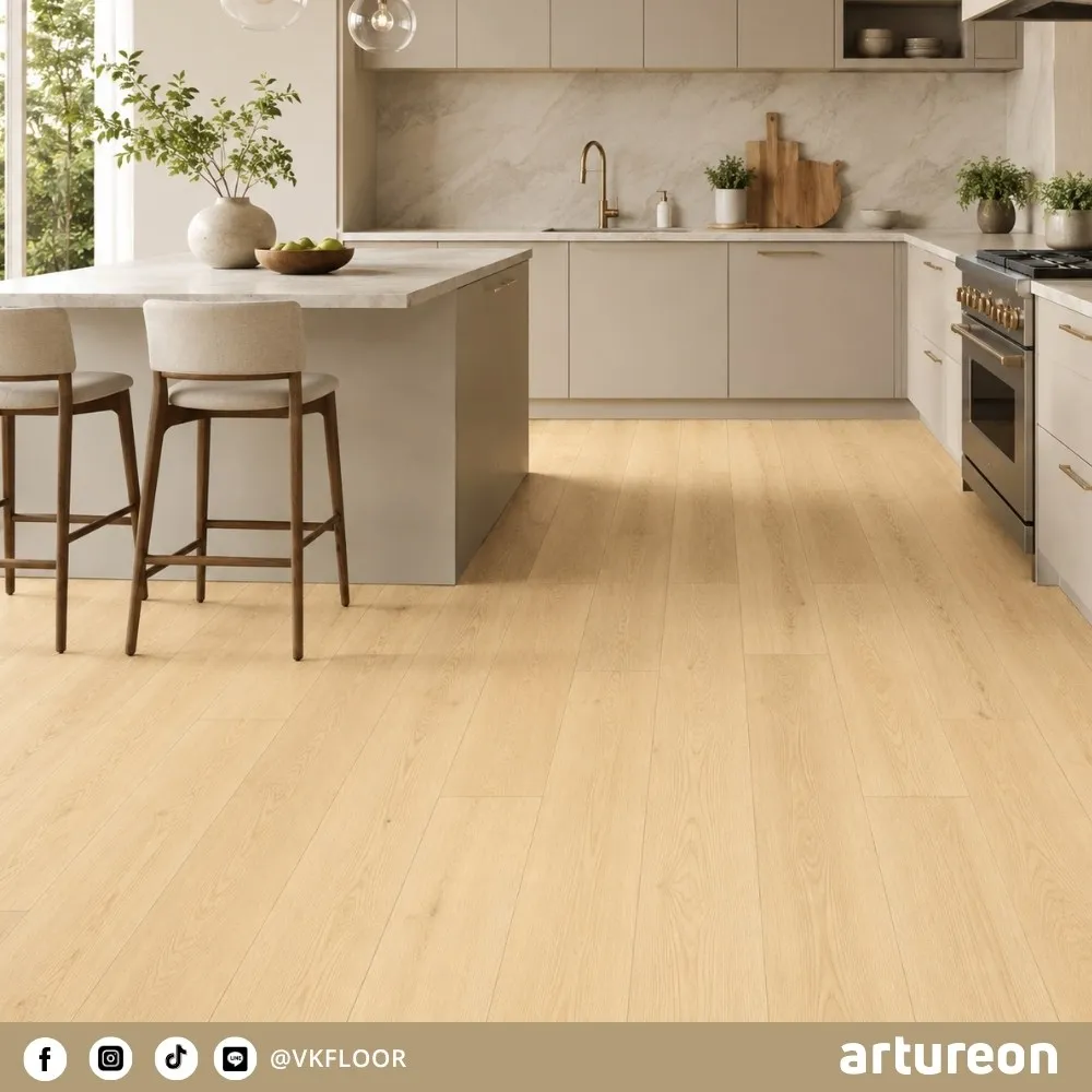norma-d80631-hallway-flooring-artureon ตัวอย่างการใช้งานพื้น Norma D80631 ในห้องนั่งเล่นจาก Artureon