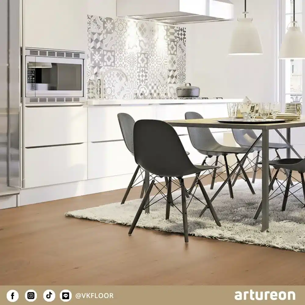 scelta-w50371-living-room-flooring-artureon (1) ตัวอย่างการใช้งานพื้น SCELTA W50371 ในโถงทางเดินภายในบ้านจาก Artureon