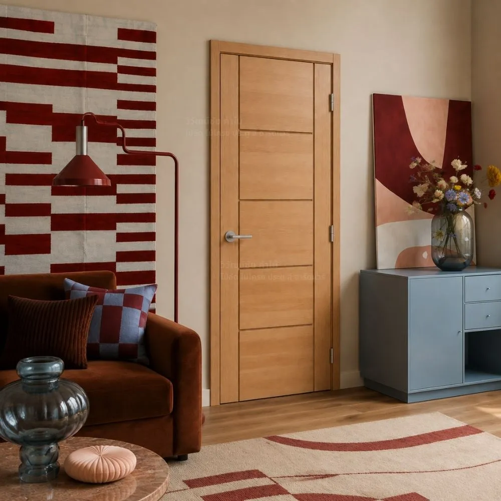 mlm10780-mag2-melamine-oak-door-lifestyle ประตูปิดผิวเมลามีน MLM10780 MAG2 ลายไม้โอ๊ค ตัวอย่างการใช้งานจริงในงานตกแต่งภายใน