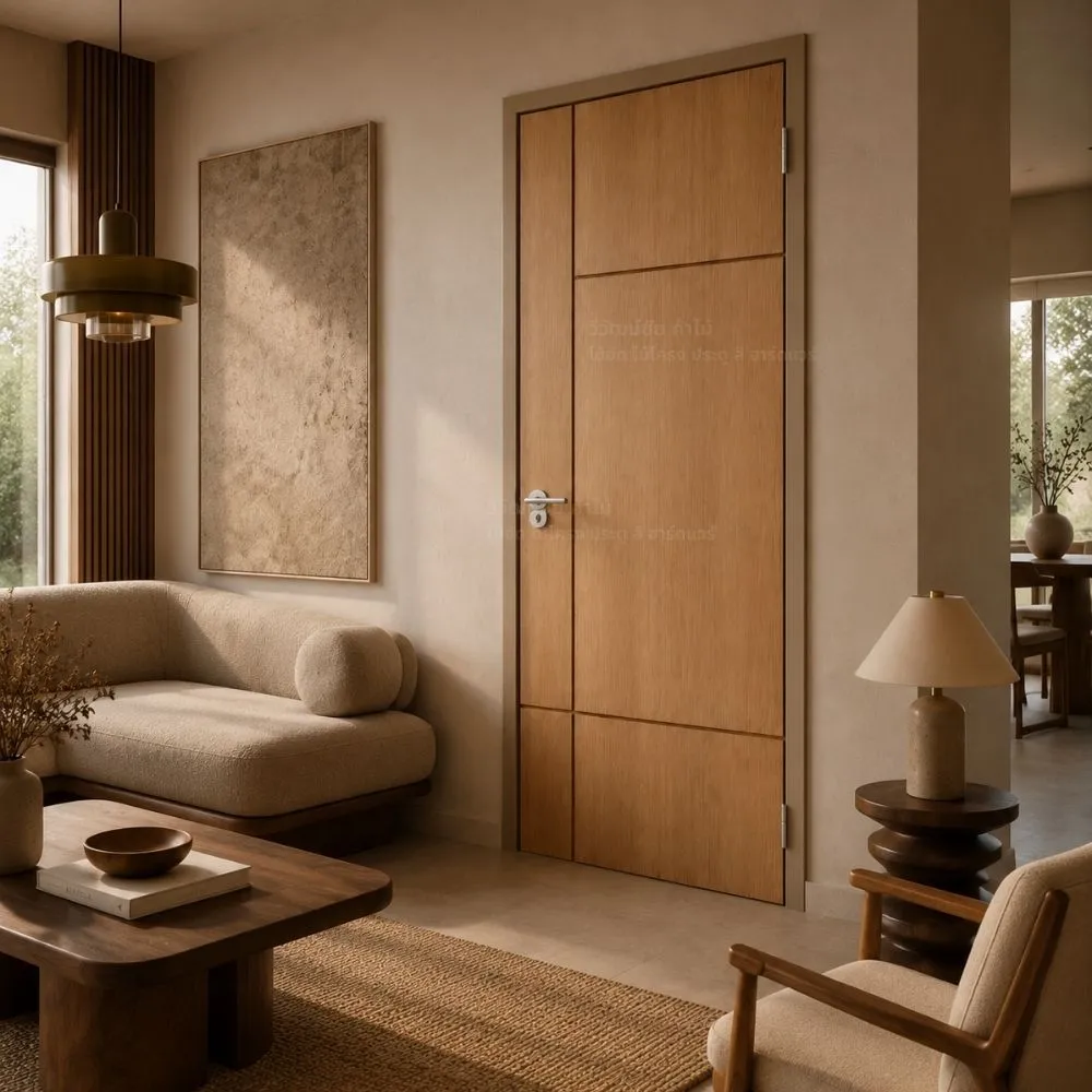 mlm10780-me4-melamine-teak-door-lifestyle ประตูปิดผิวเมลามีน MLM10780 ME4 ลายไม้สัก ตัวอย่างการใช้งานจริงในงานตกแต่งภายใน