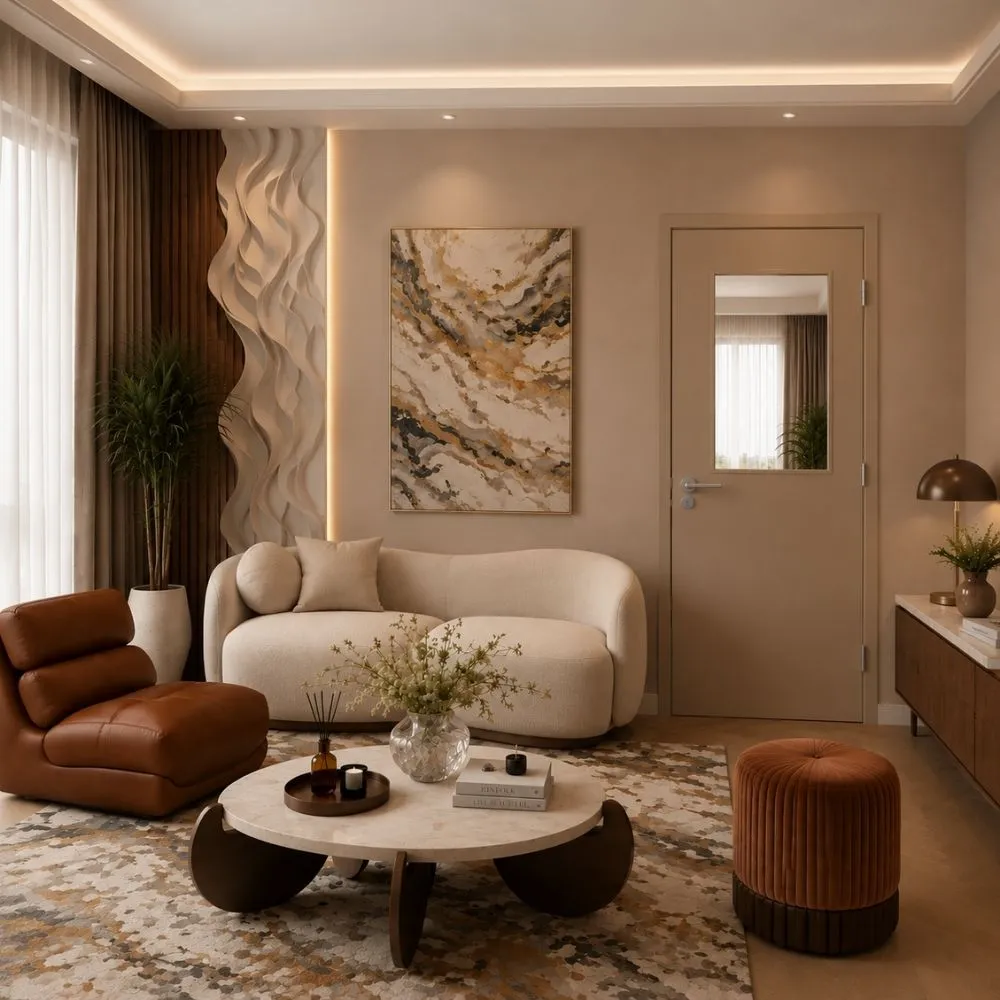 modern-interior-with-hpl01-laminate-door ประตูไม้อัดปิดผิวลามิเนต Solid Plaster HPL01 ตัวอย่างงานตกแต่งภายในสไตล์โมเดิร์น