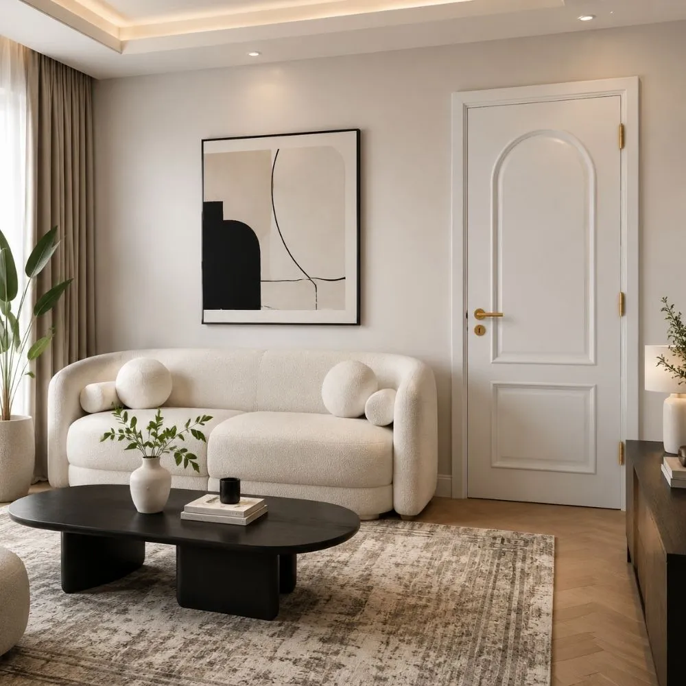 modern-interior-with-m02-plywood-doo ประตูไม้อัดสไตล์โมเดิร์น M02 ตัวอย่างงานตกแต่งภายในสไตล์โมเดิร์น