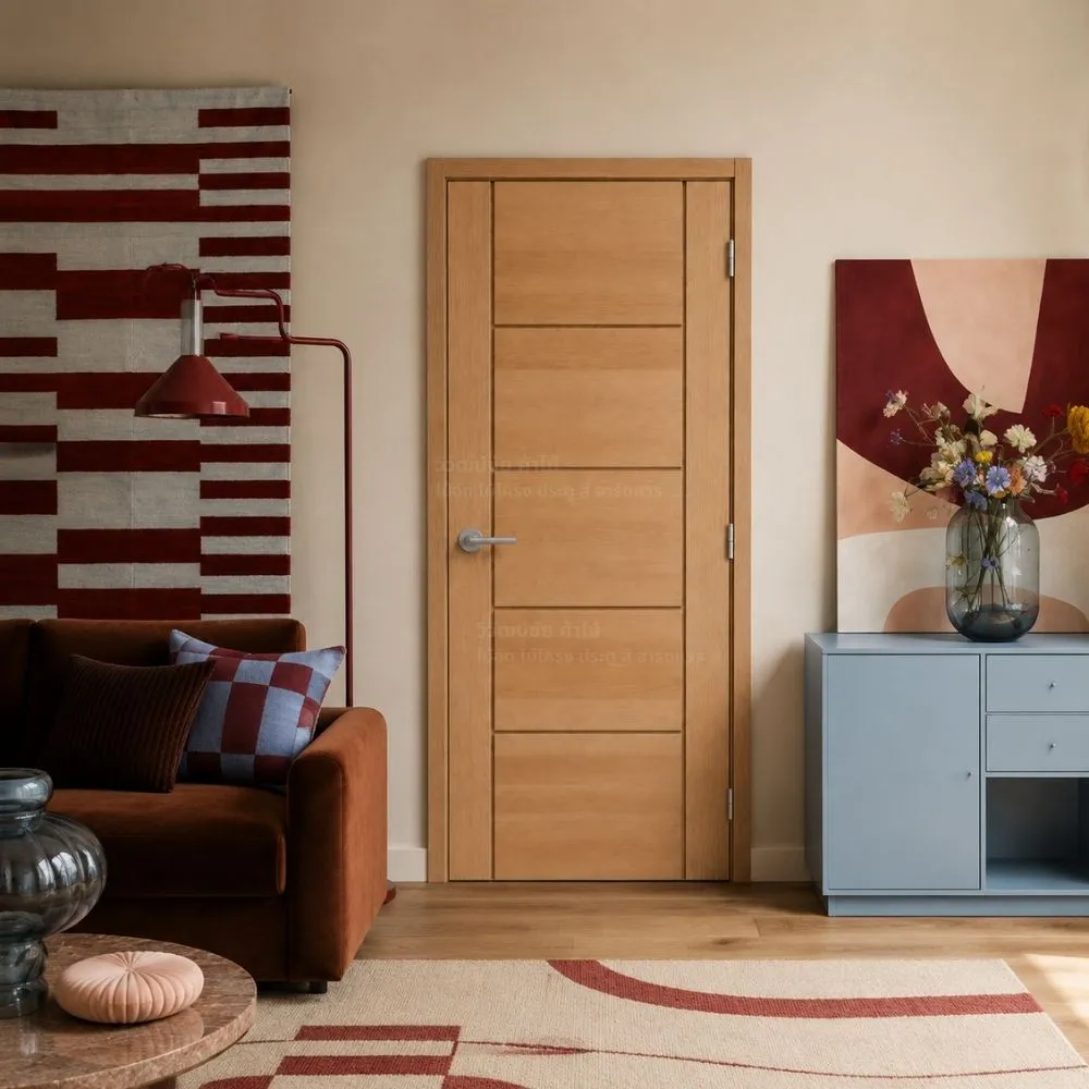 modern-interior-with-mlm10780-mag2-oak-door ประตูปิดผิวเมลามีน MLM10780 MAG2 ลายไม้โอ๊ค ตัวอย่างงานตกแต่งภายในสไตล์โมเดิร์น