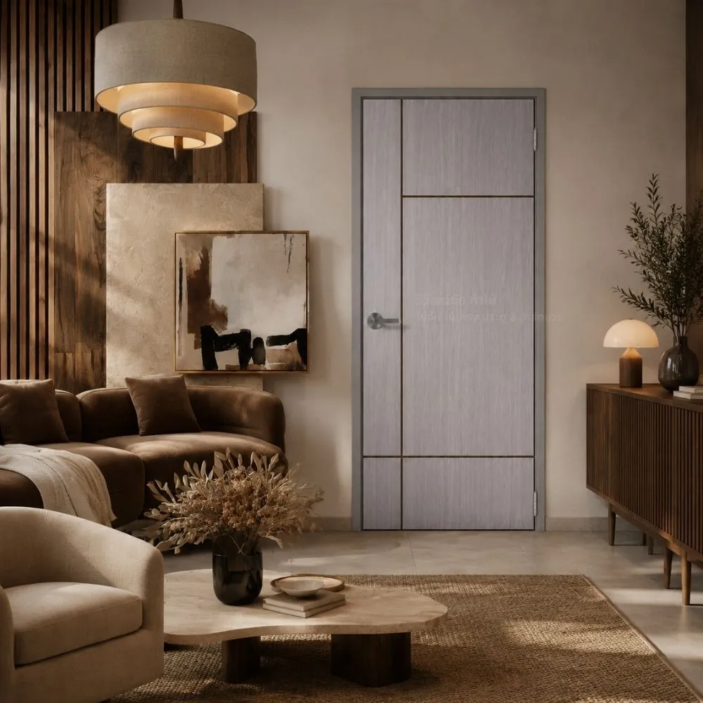 modern-interior-with-mlm20638-me4-oak-door ประตูปิดผิวเมลามีน MLM20638 ME4 ลายไม้โอ๊ค ตัวอย่างงานตกแต่งภายในสไตล์โมเดิร์น