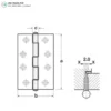 stainless-steel-butt-hinge-with-washer-dimensions รายละเอียดบานพับผีเสื้อสแตนเลส แบบมาตรฐานแหวนรอง