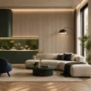 wpc-w-019-interior-wall-panel-application ตัวอย่างการใช้งานไม้ระแนง WPC รุ่น W-019 ตกแต่งผนังภายในบ้าน
