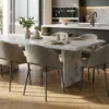 Laminate Sheet Stone Pattern TD Board Carrara Marble 1684 PL Kitchen Island Application ลามิเนตปิดผิวเฟอร์นิเจอร์ลายหินอ่อน แบรนด์ TD Board ขาวลายเส้นเทา รหัส 1684 PL ตัวอย่างการใช้บนเคาน์เตอร์ครัว