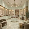 Laminate Sheet Stone Pattern TD Board White Wall Paint 9546 CL Interior Wall Application ลามิเนตปิดผิวเฟอร์นิเจอร์ลายหินอ่อน แบรนด์ TD Board ขาวครีมลายหินแนวตั้ง รหัส 9546 CL ตัวอย่างการใช้บนผนังตกแต่ง