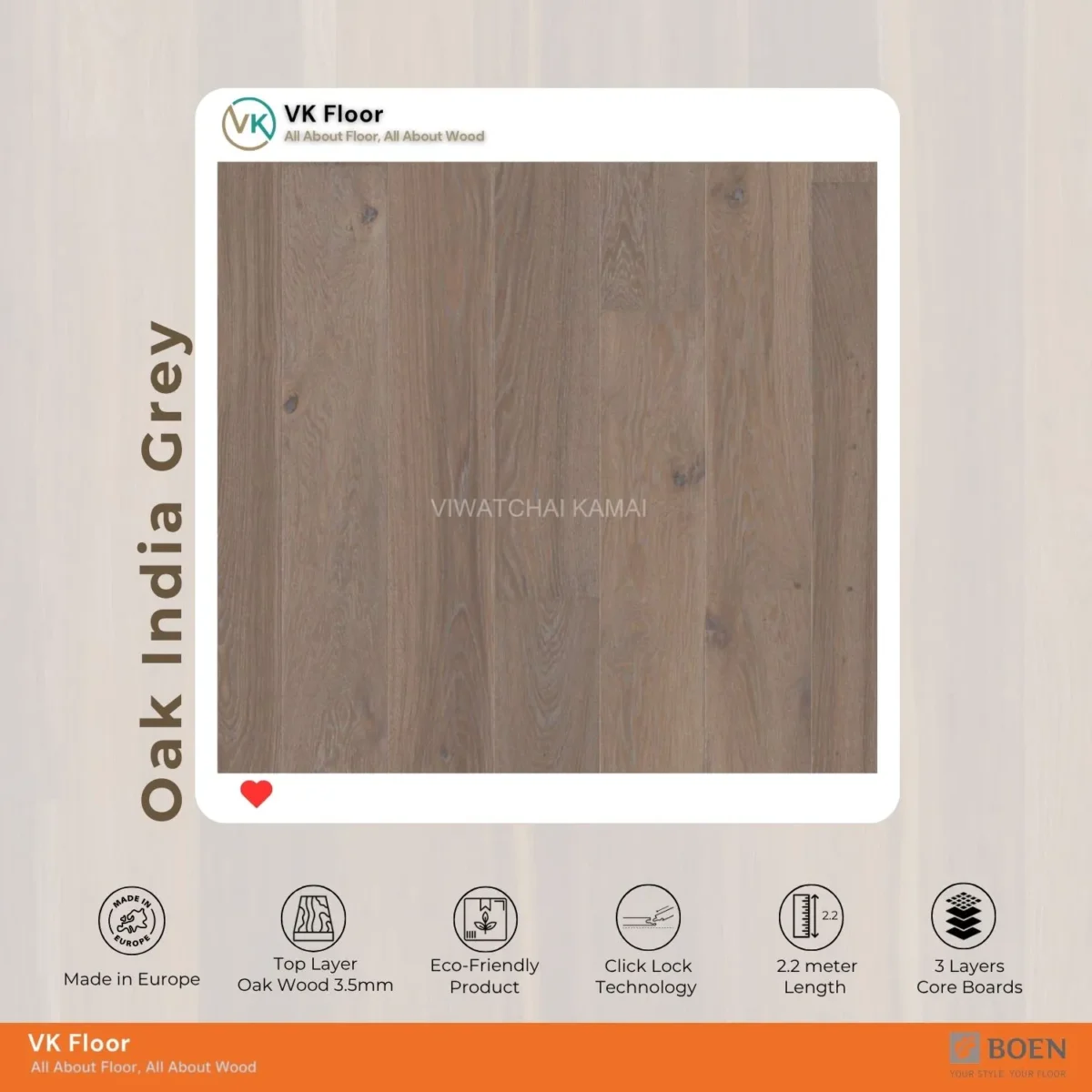 BOEN Oak India Grey