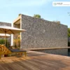 สีทาพื้นไม้ Beger SuperDeck ตัวอย่างพื้นไม้ริมสระว่ายน้ำ