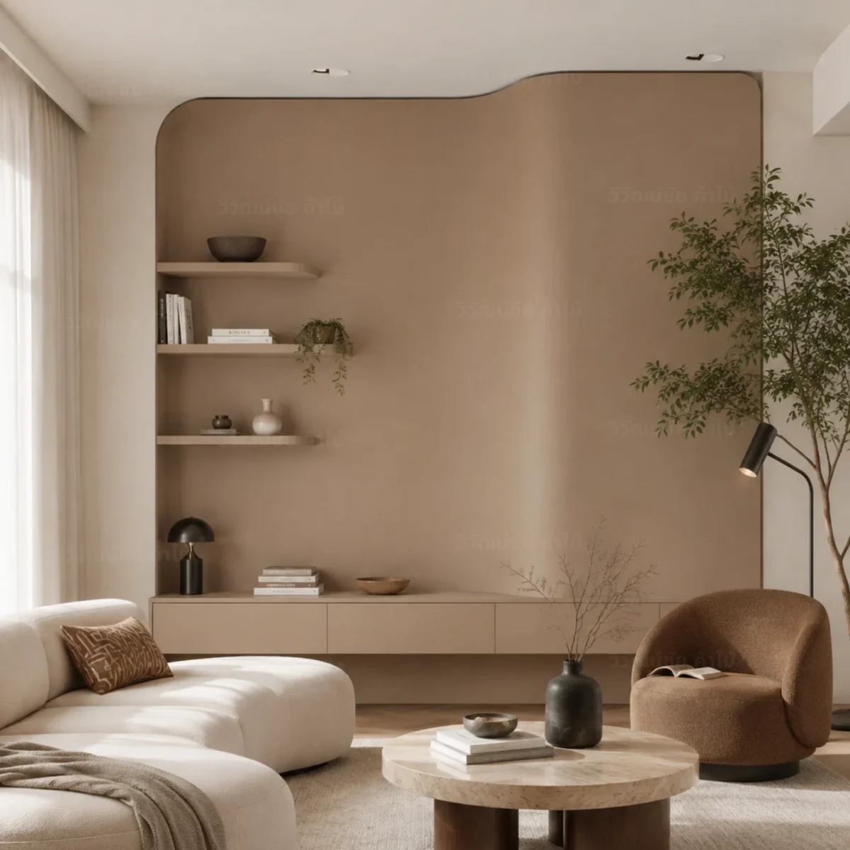 ลามิเนตปิดผิวเฟอร์นิเจอร์ Plaster รหัส 2196 ตัวอย่างการใช้งานจริง