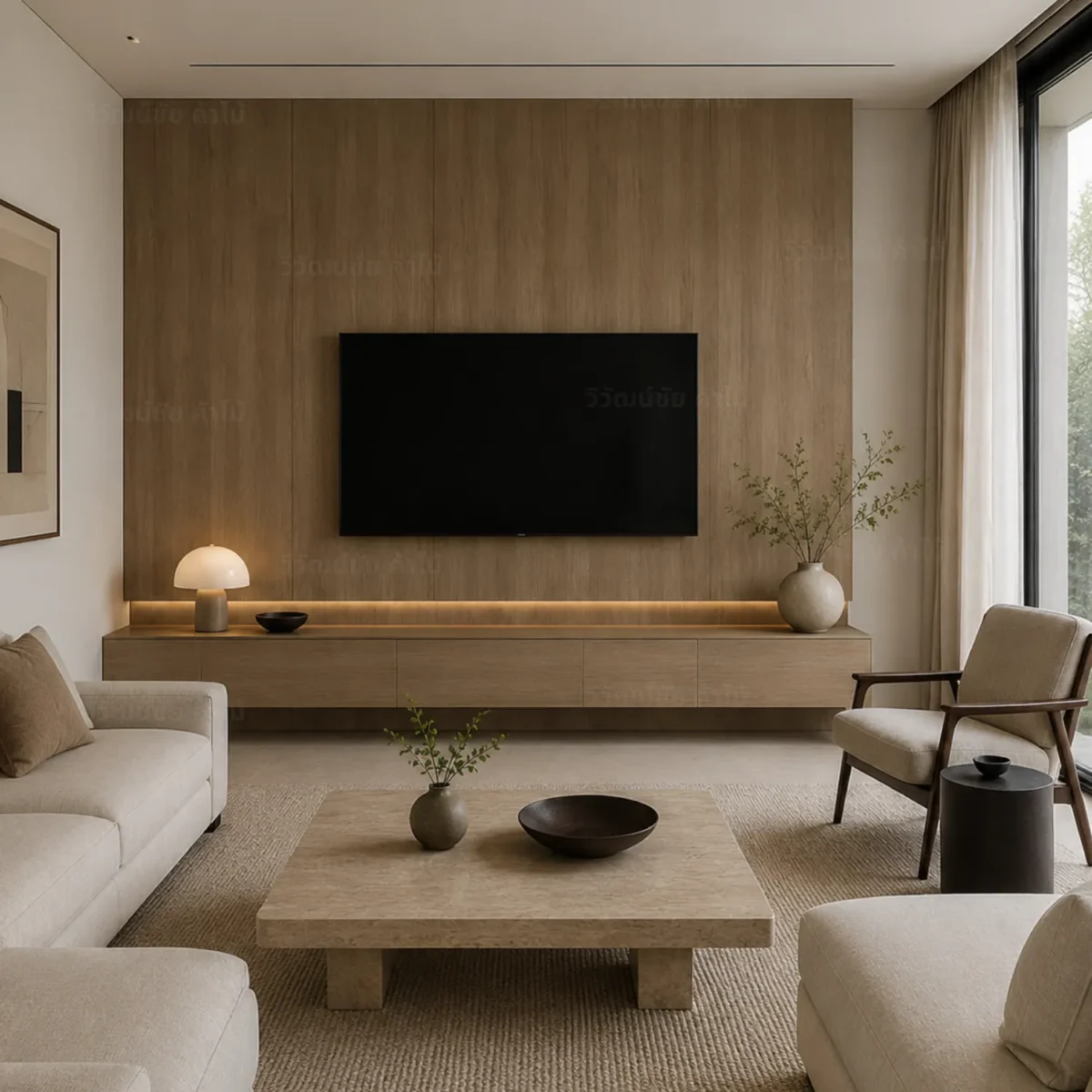 ลามิเนตปิดผิวเฟอร์นิเจอร์ Sand Oak รหัส 5478 ตัวอย่างการใช้งานจริง