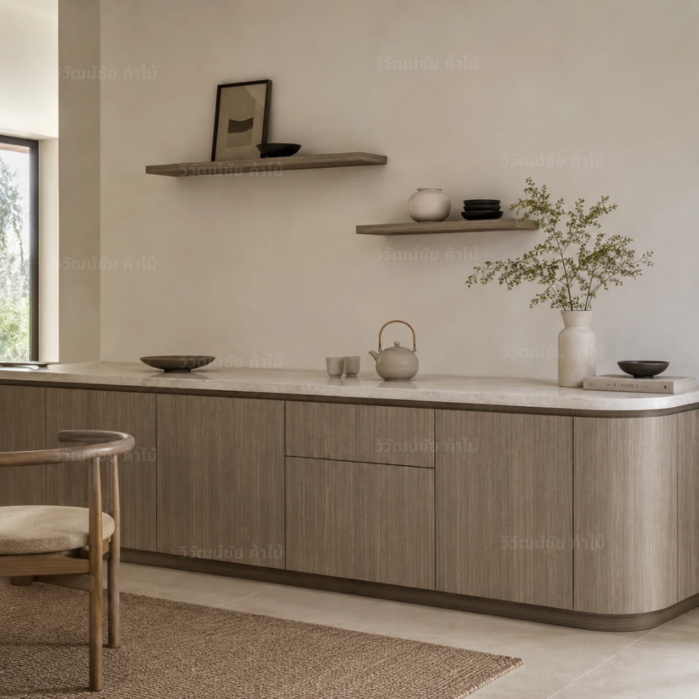 ลามิเนตปิดผิวเฟอร์นิเจอร์ Mocca Firwood รหัส 5483 ตัวอย่างการใช้งานจริง