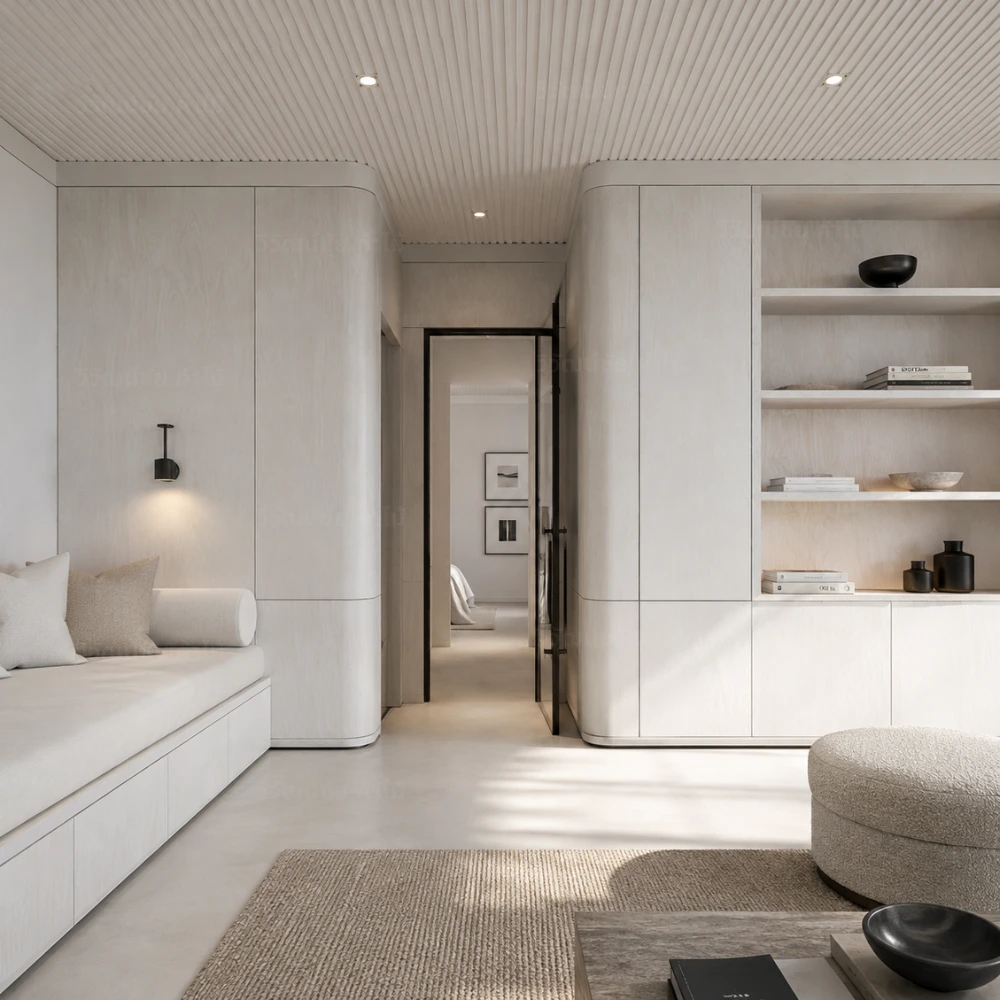 ลามิเนตปิดผิวเฟอร์นิเจอร์ White Washed Birchply รหัส 6372 ตัวอย่างการใช้งานจริง