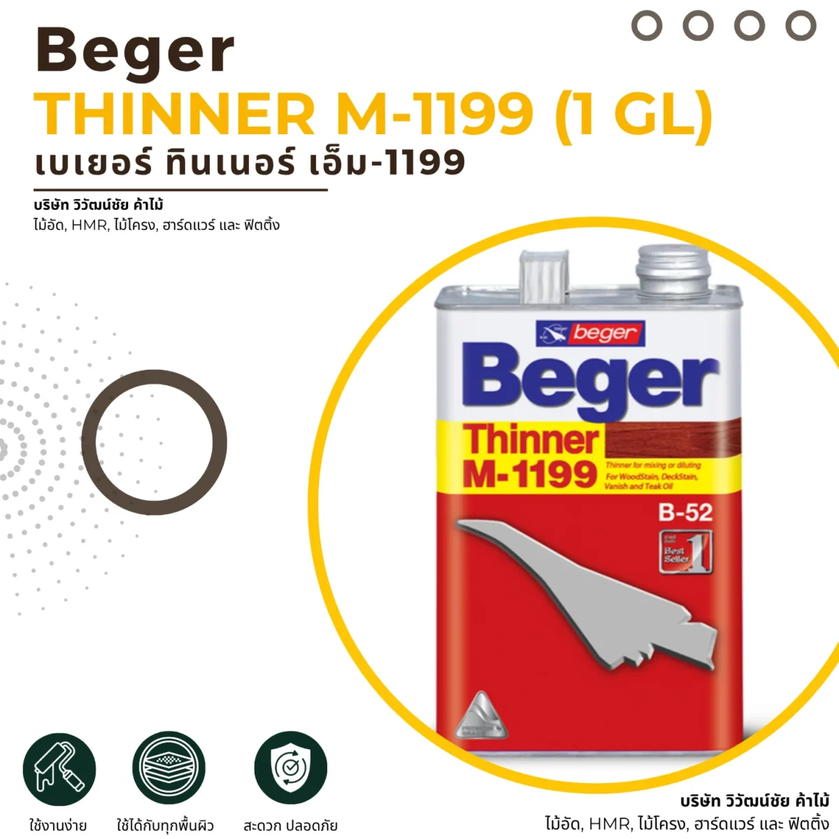 ทินเนอร์ Beger M-1199 ภาพแนะนำสินค้าขนาด 1 แกลลอน ทินเนอร์ Beger M-1199 ภาพแนะนำสินค้าขนาด 1 แกลลอน