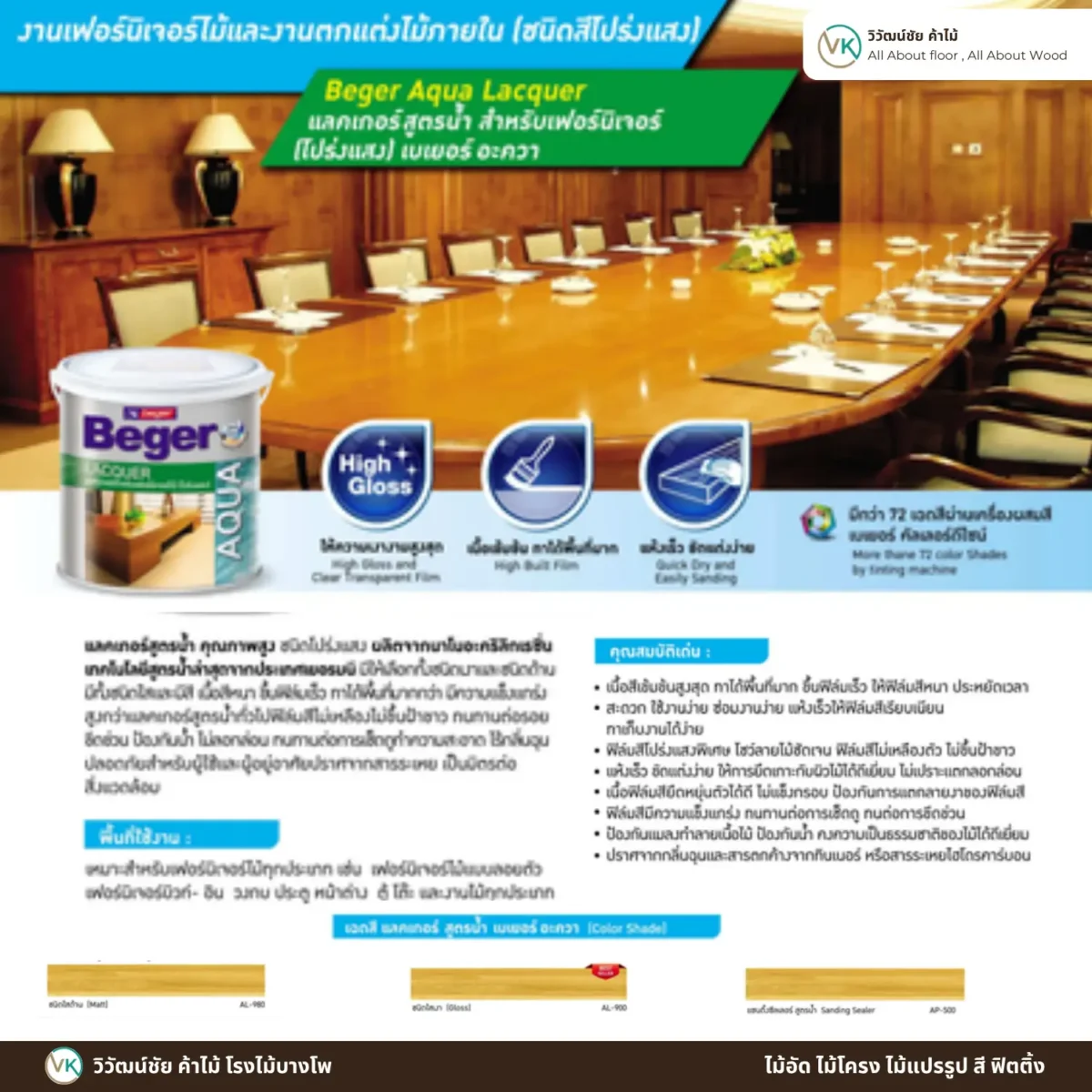 แลคเกอร์สูตรน้ำ Beger Aqua Lacquer ข้อมูลแลคเกอร์สูตรน้ำ แลคเกอร์สูตรน้ำ Beger Aqua Lacquer ข้อมูลแลคเกอร์สูตรน้ำ